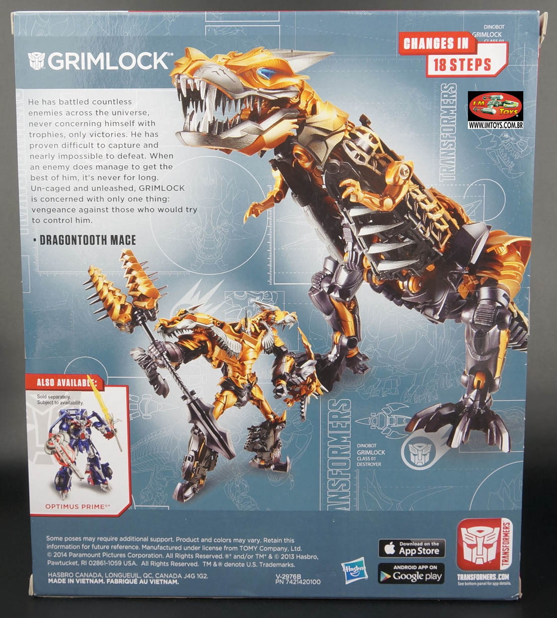 Transformers Age of Extintion Leader Grimlock Action Figure Hasbro 3 Transformers Age of Extintion Leader Grimlock Action Figure Hasbro - Imagem 3