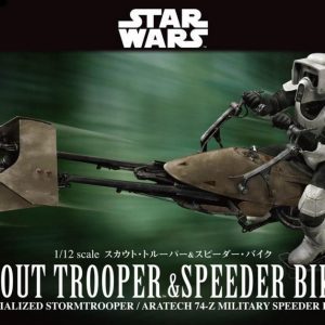 Star Wars Speederbike w/ Scout Trooper 1/12 Model Kit BANDAI