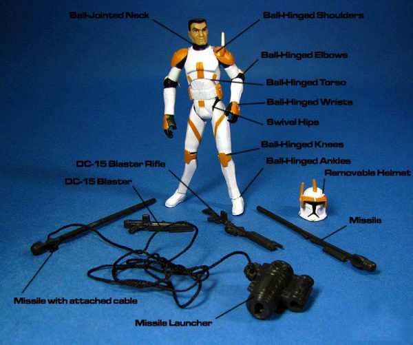 Star Wars Action Figure Clone Trooper Commander Cody Hasbro 7