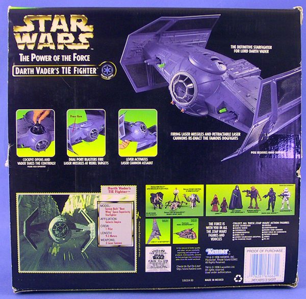 Star Wars POTF Darth Vader's Tie Fighter Hasbro 10