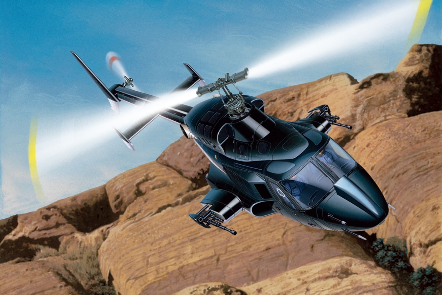 AIRWOLF 1/48スケールモデル マットブラック Airwolf 1/48 Aoshima - O Espaço Virtual do Colecionador