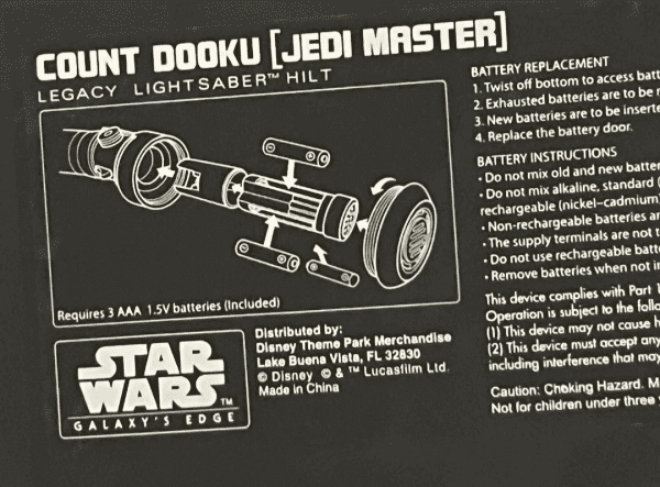 Star Wars Count Dooku Legacy Light Saber - Disney 17